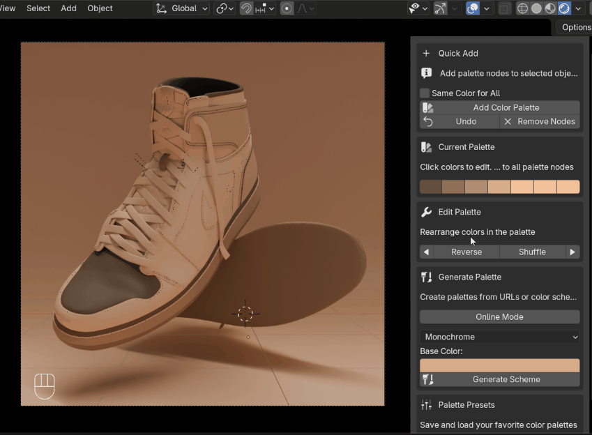 Color Palette Pro - Professional Color Management For Blender | Gachoki Studios Shop Palette Editing