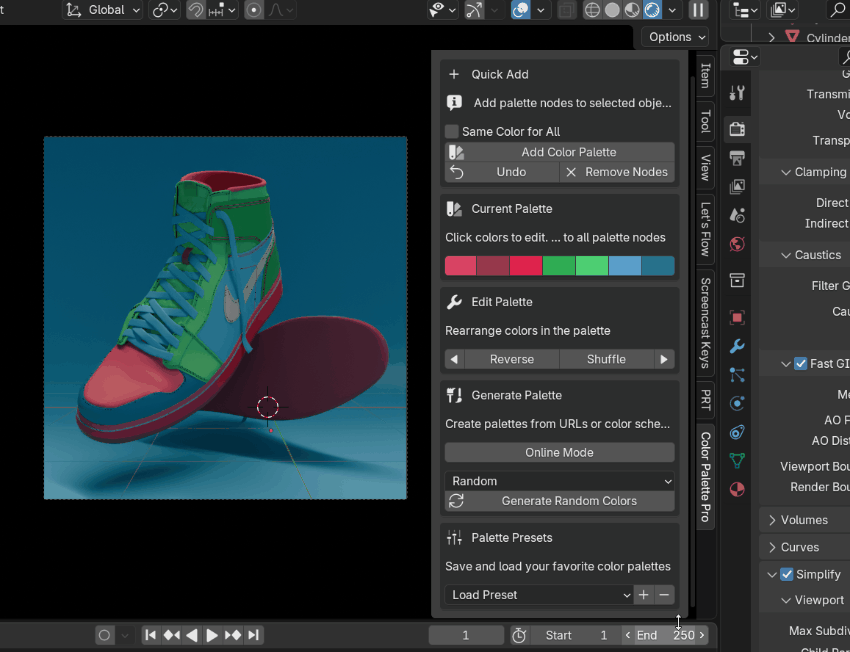 Color Palette Pro - Professional Color Management For Blender | Gachoki Studios Shop Presets
